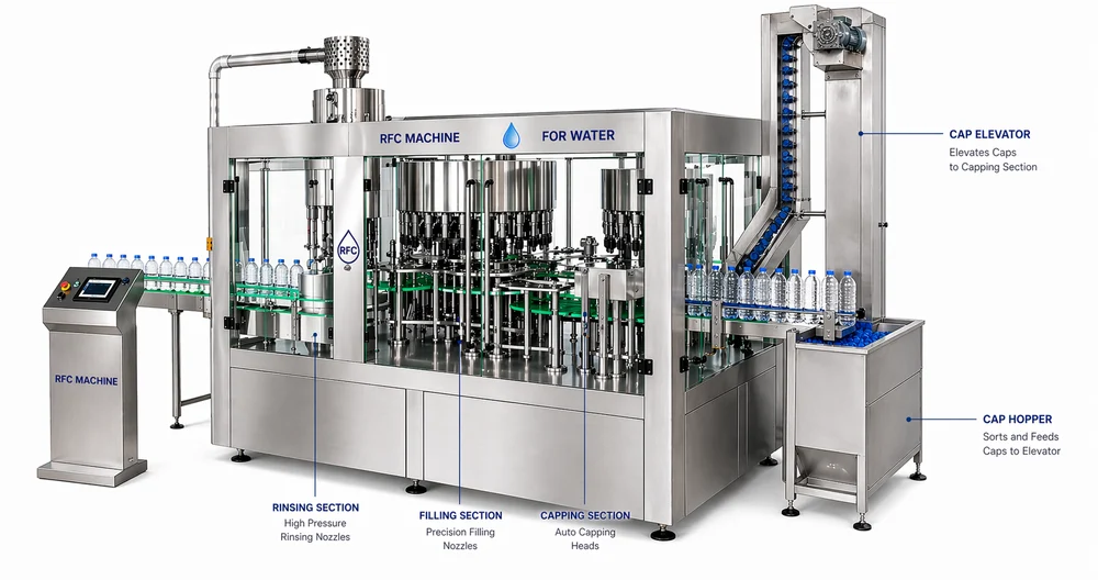 60 BPM Packaged Drinking Water Filling Machine (RFC)